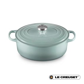 27CM SIGNATURE CAST IRON OVAL CASSEROLE - SEA SALT