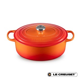 31CM CAST IRON OVAL SHALLOW CASSEROLE - VOLCANIC