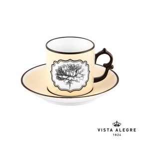 COFFEE CUP & SAUCER YELLOW HERBARIAE