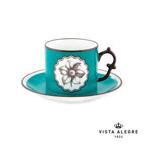 TEA CUP & SAUCER PEACOCK HERBARIAE