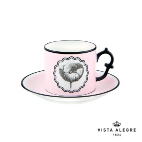 TEA CUP & SAUCER PINK HERBARIAE